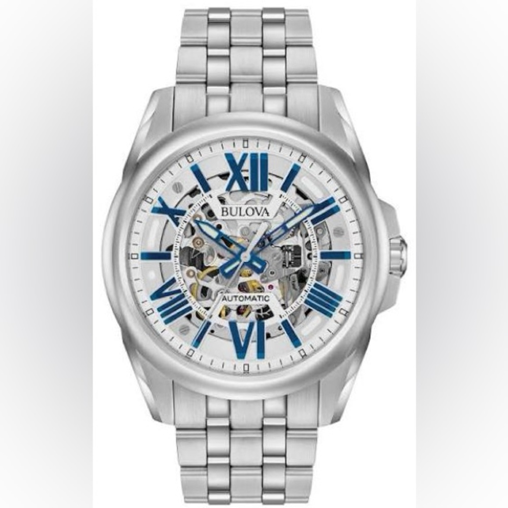 Authentic Men’s Bulova Watch Large Face - Blue & Silver.BRAND NEW
